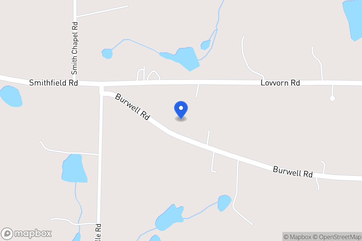Map of 2411 Burwell Rd