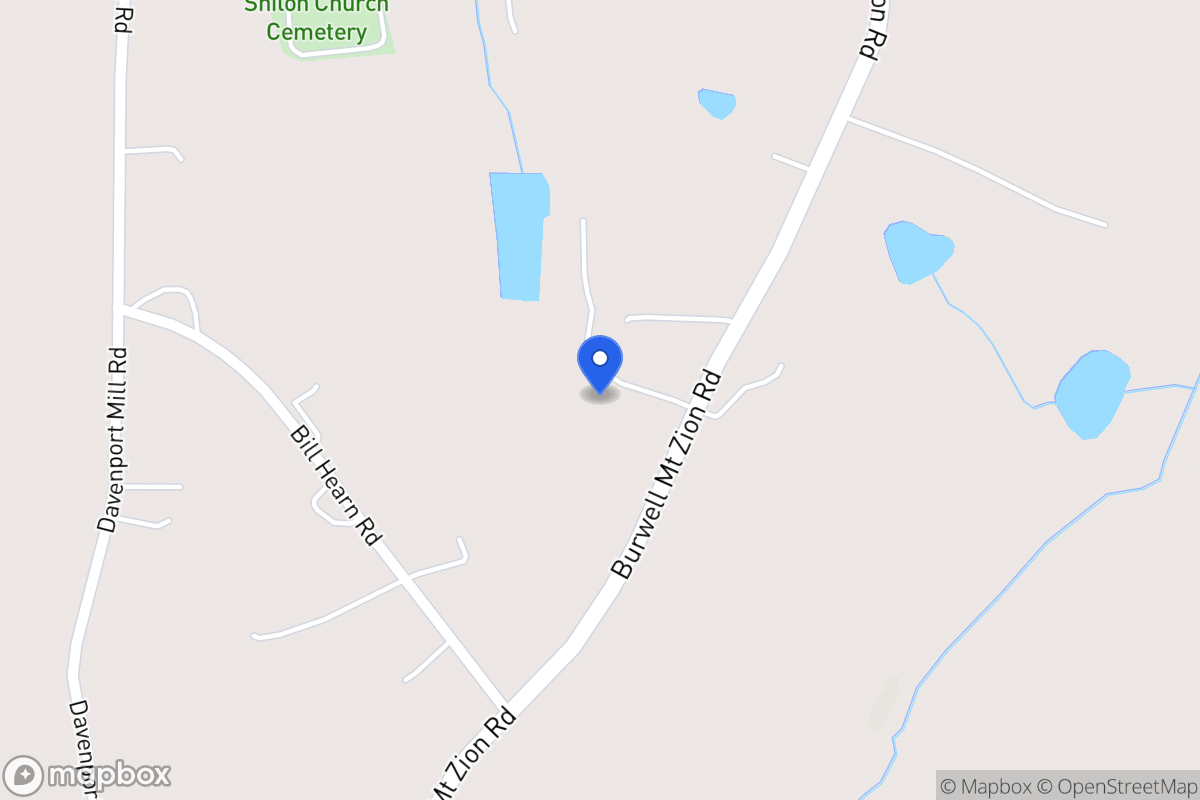 Map of 208 Burwell Mt Zion Rd