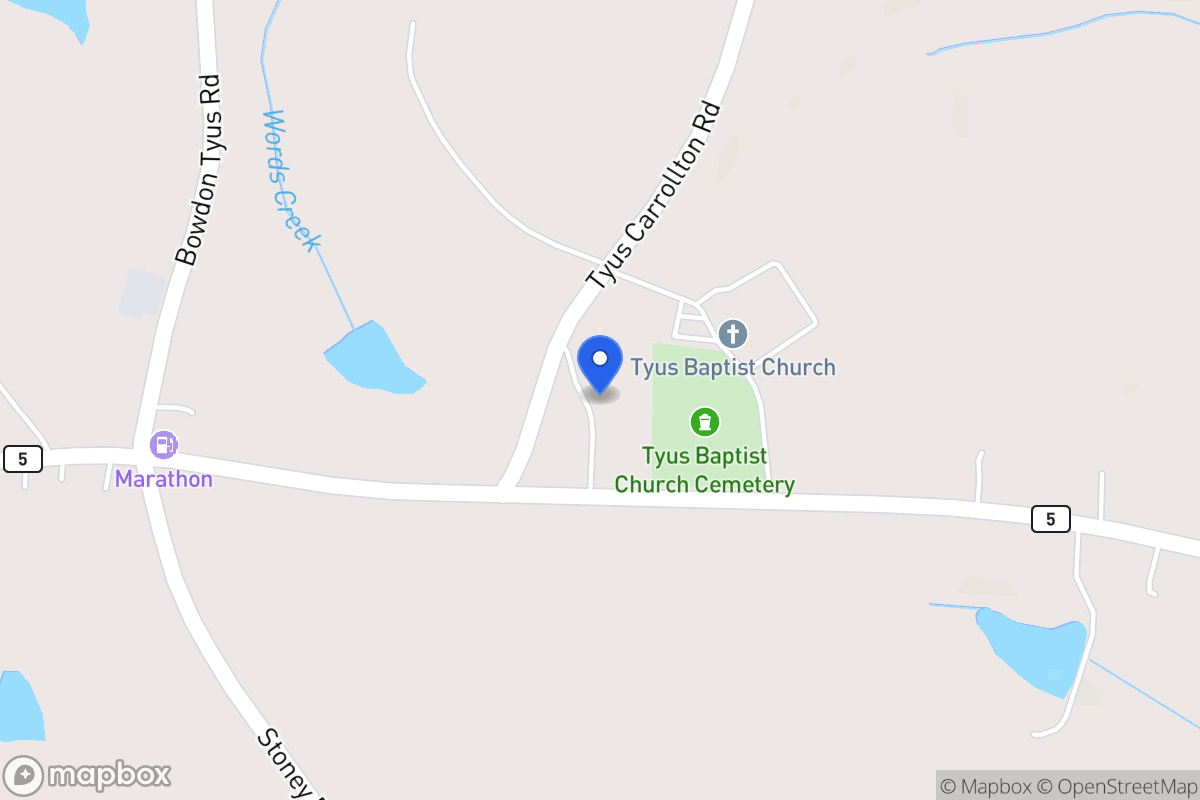 Map of 4564 Tyus Carrollton Rd