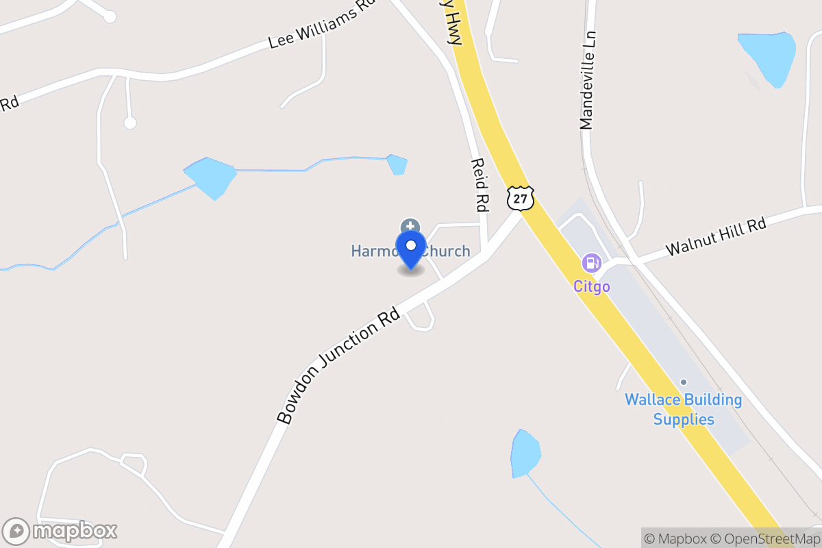 Map of 1574 Bowdon Junction Rd
