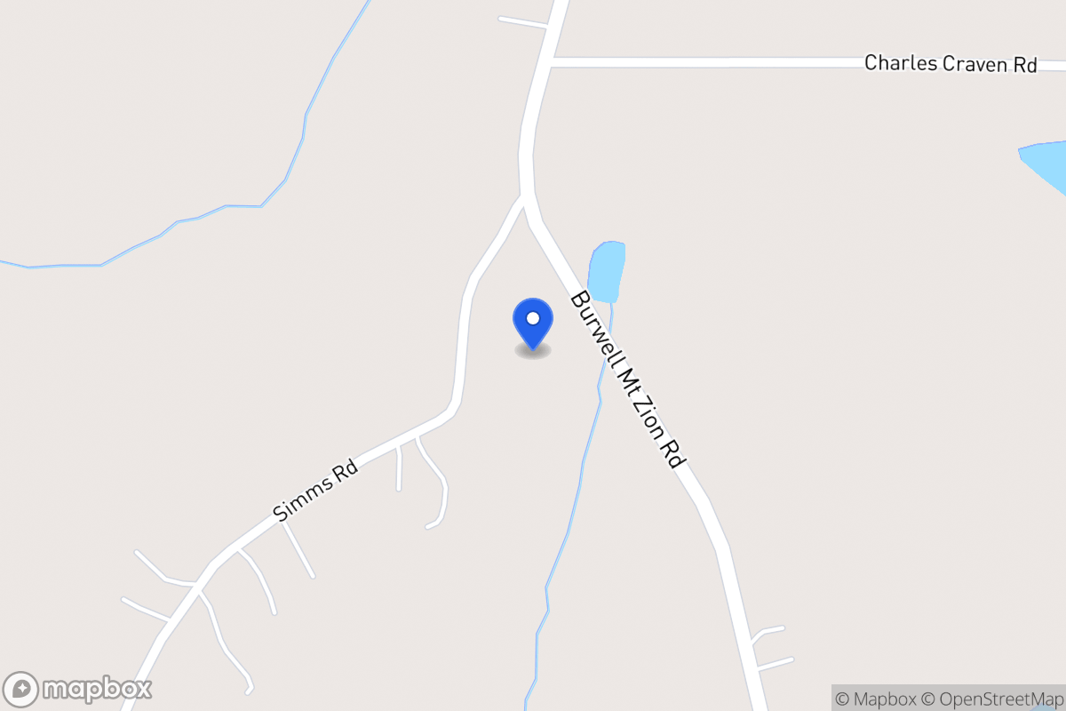 Map of 1520 Burwell Mt Zion Rd