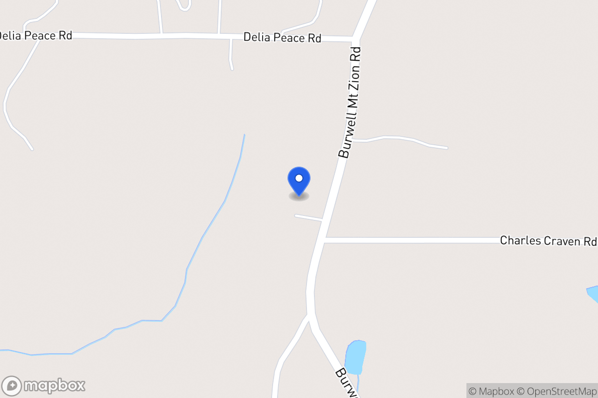 Map of 1600 Burwell Mt Zion Rd