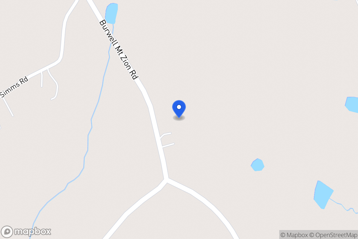 Map of 1353 Burwell Mt Zion Rd