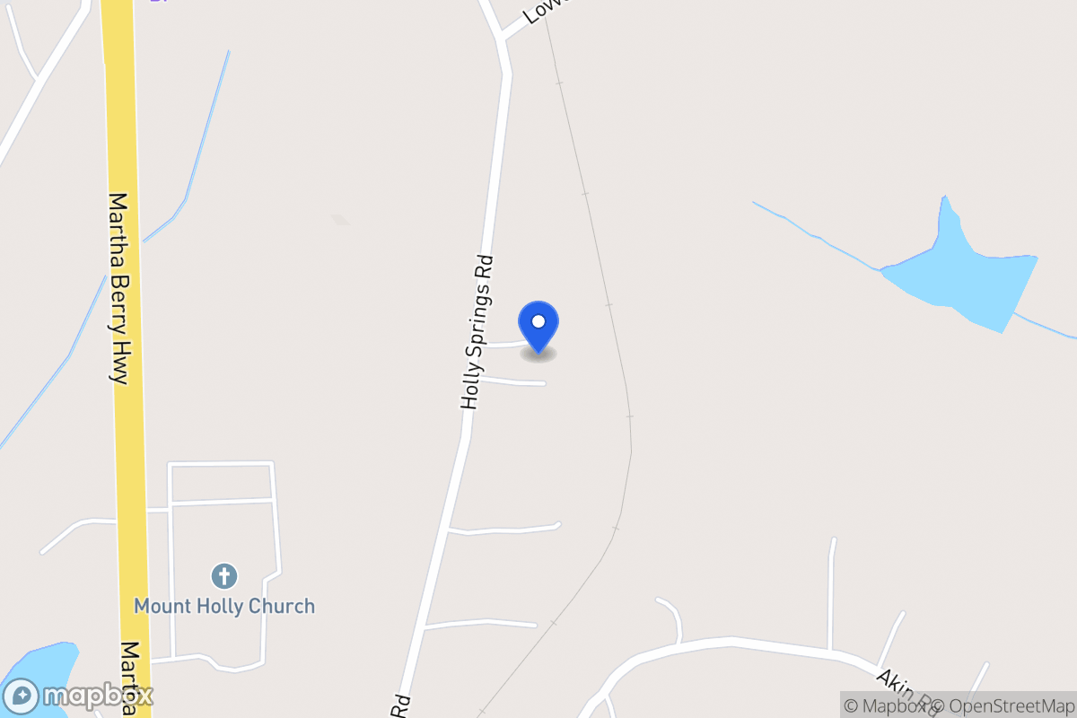 Map of 447 Holly Springs Rd