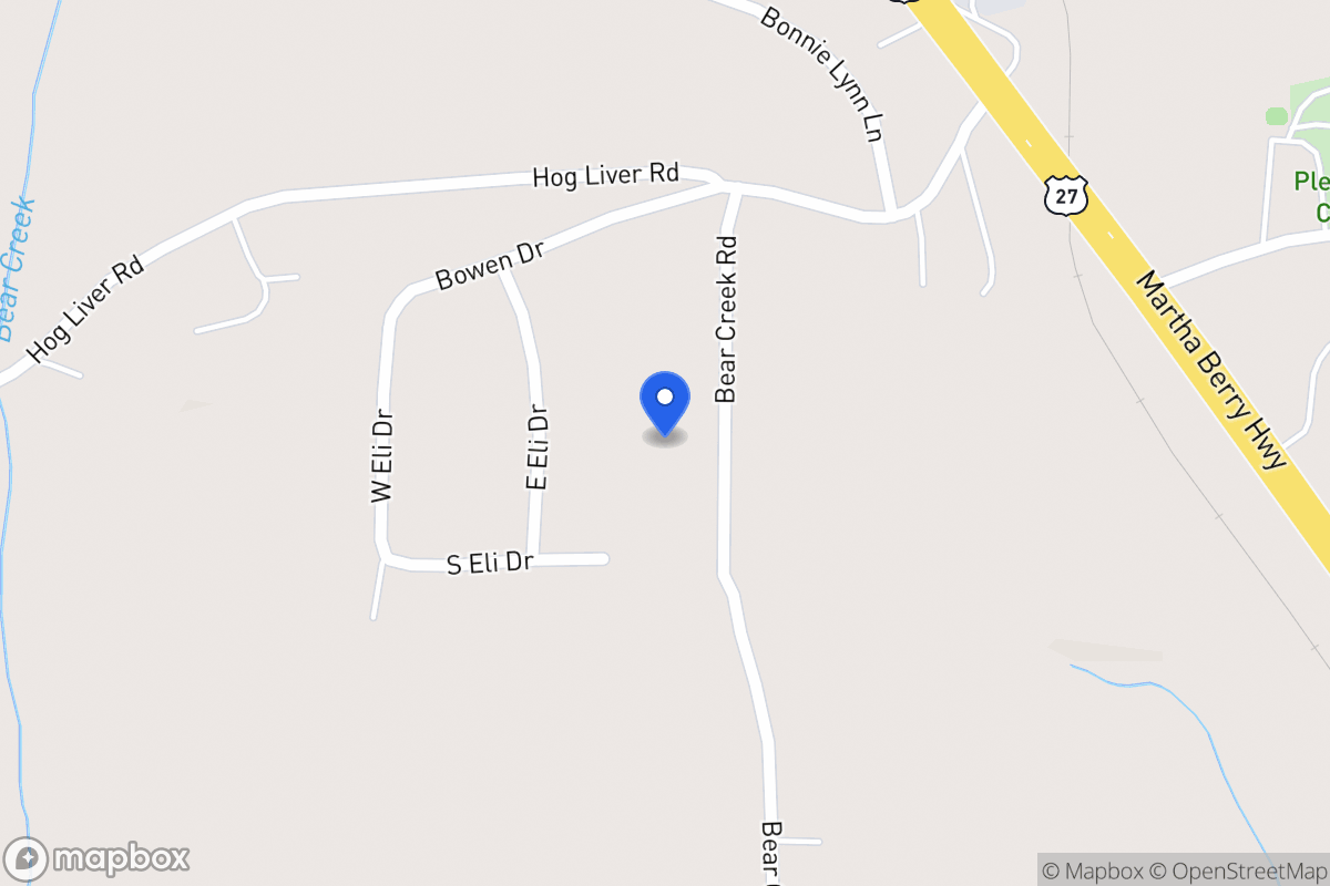 Map of 1354 Bear Creek Rd