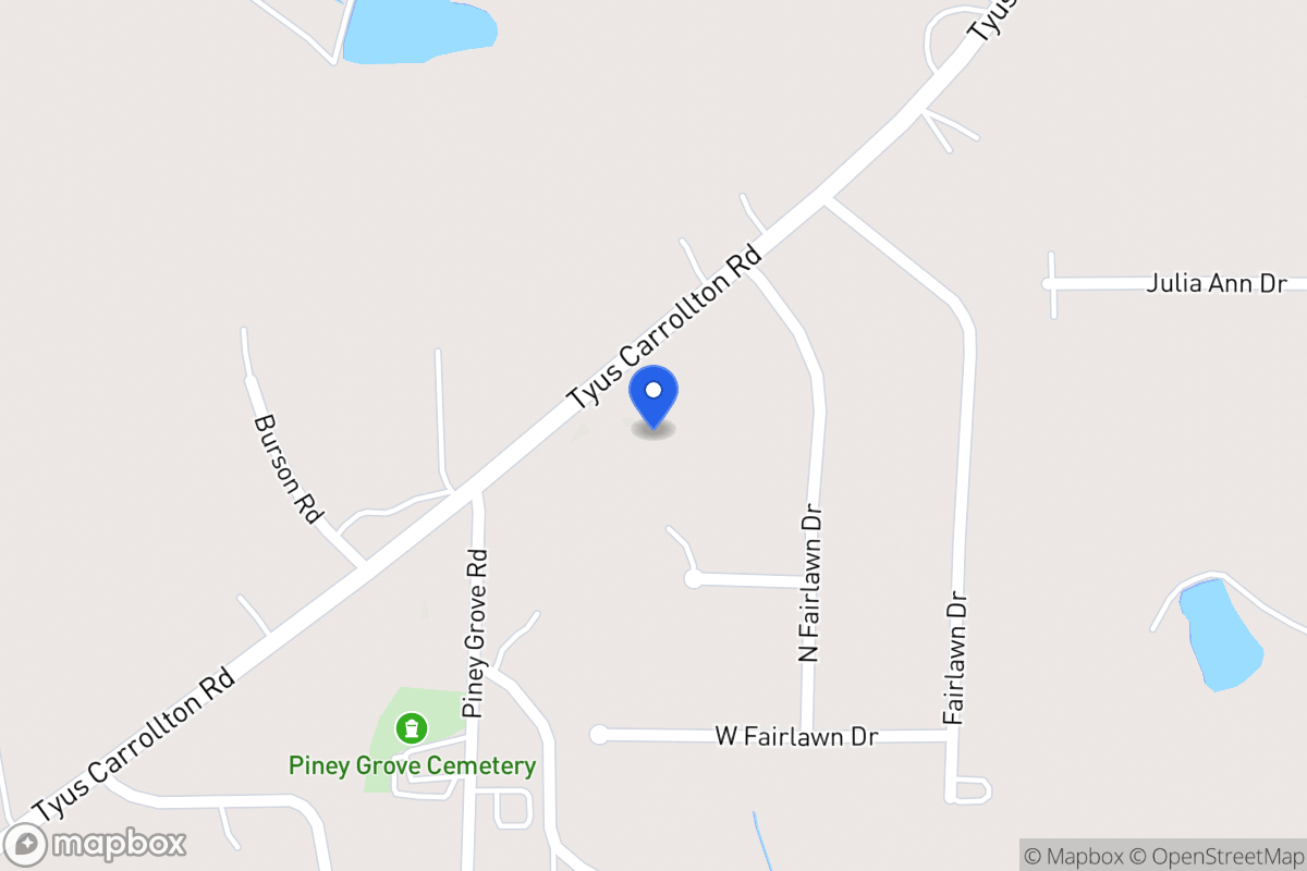 Map of 282 Tyus Carrollton Rd