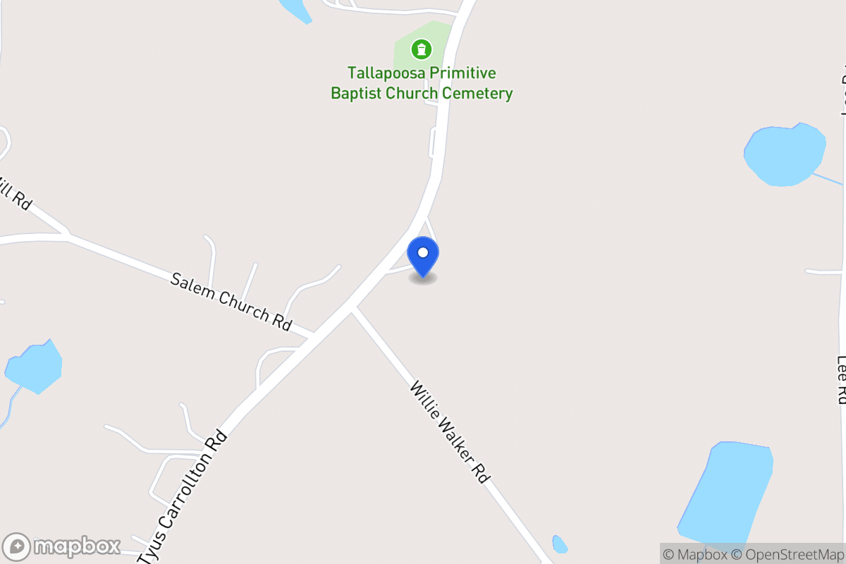Map of 1096 Tyus Carrollton Rd