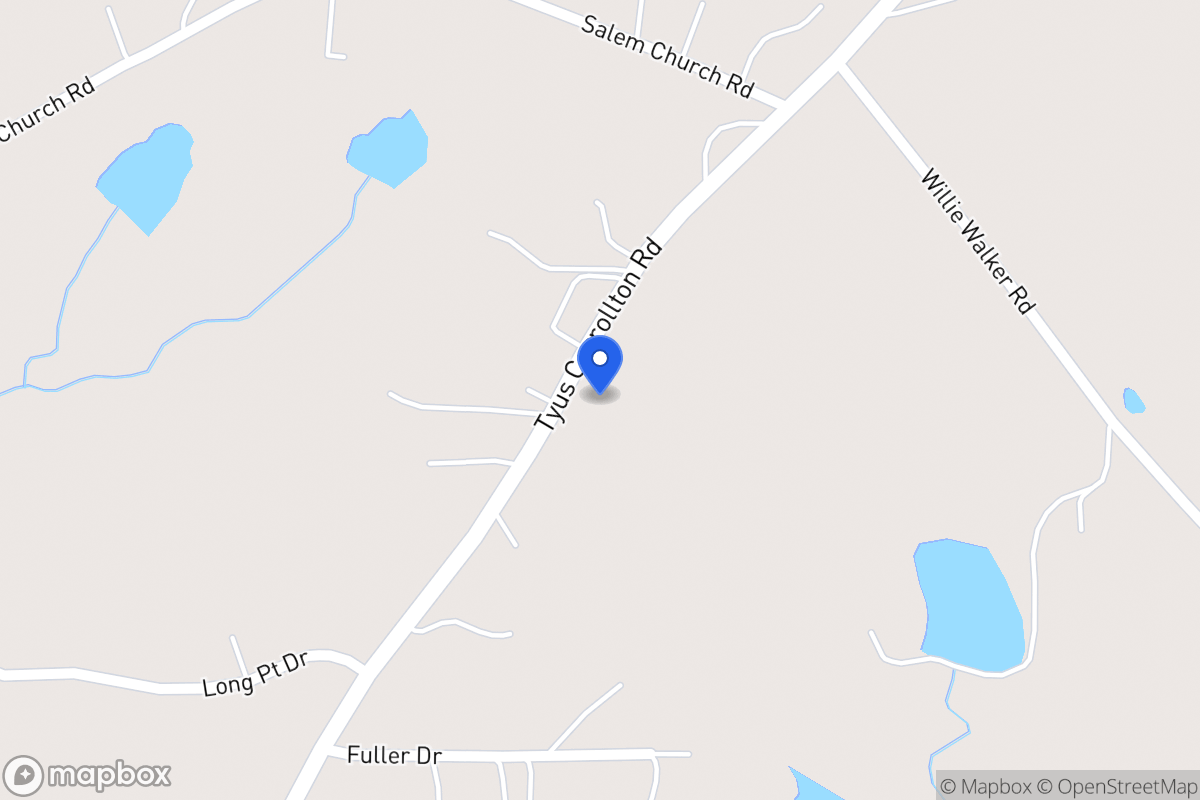Map of 1262 Tyus Carrollton Rd