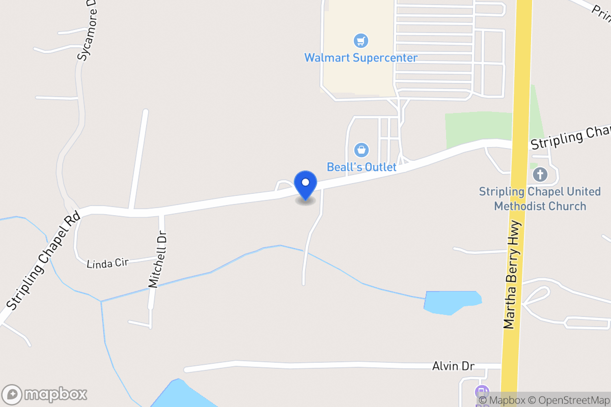 Map of 411 Stripling Chapel Rd