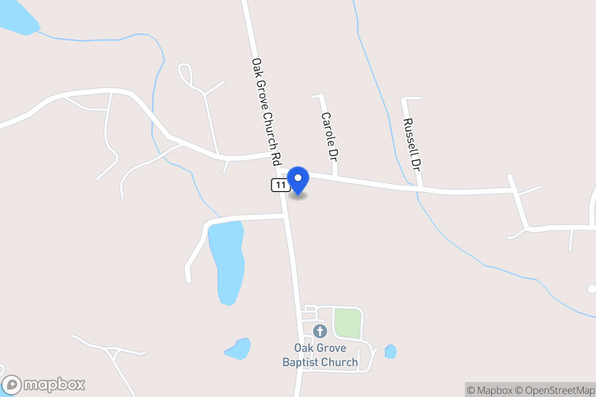 Map of 2989 Oak Grove Church Rd