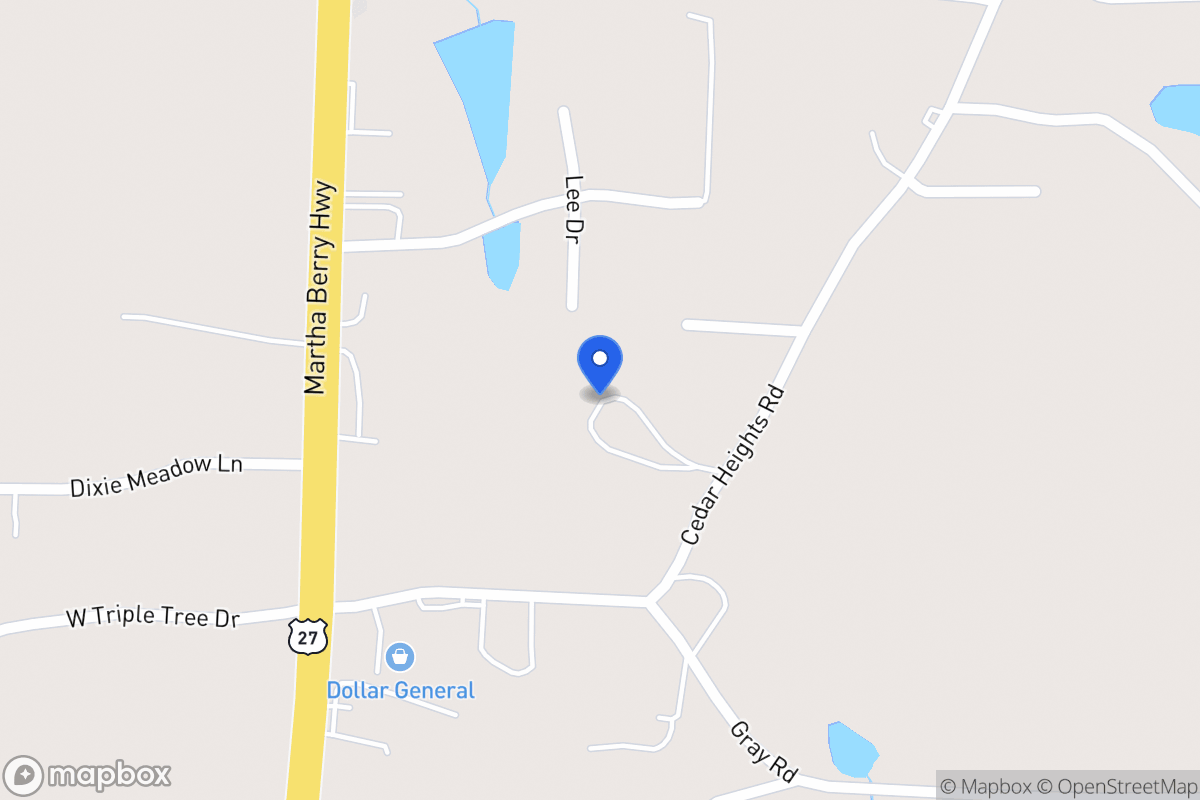 Map of 397 Cedar Heights Rd