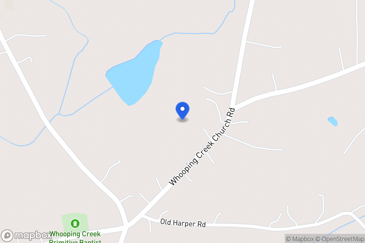 Map of 1105 Whooping Creek Church Rd