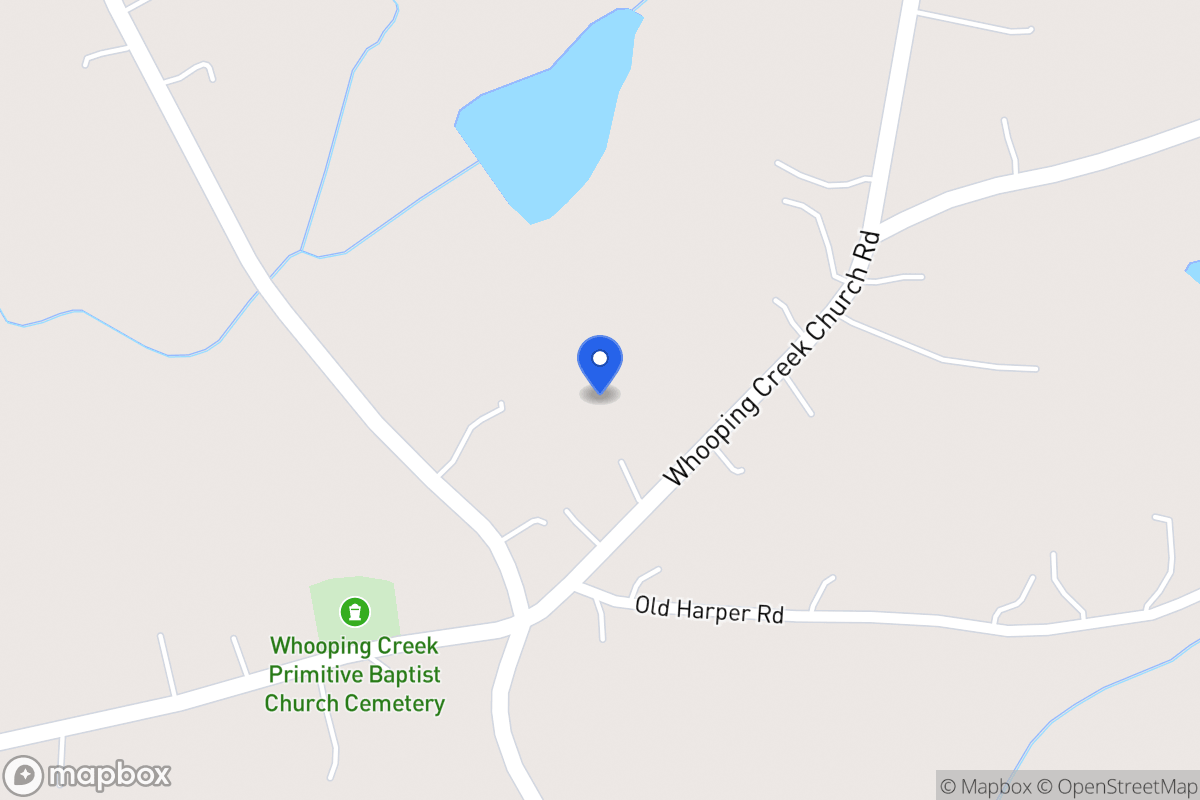 Map of 1203 Whooping Creek Church Rd