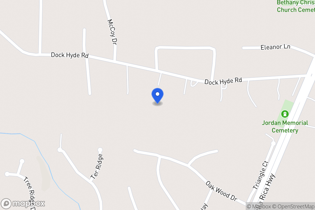 Map of 196 Dock Hyde Rd