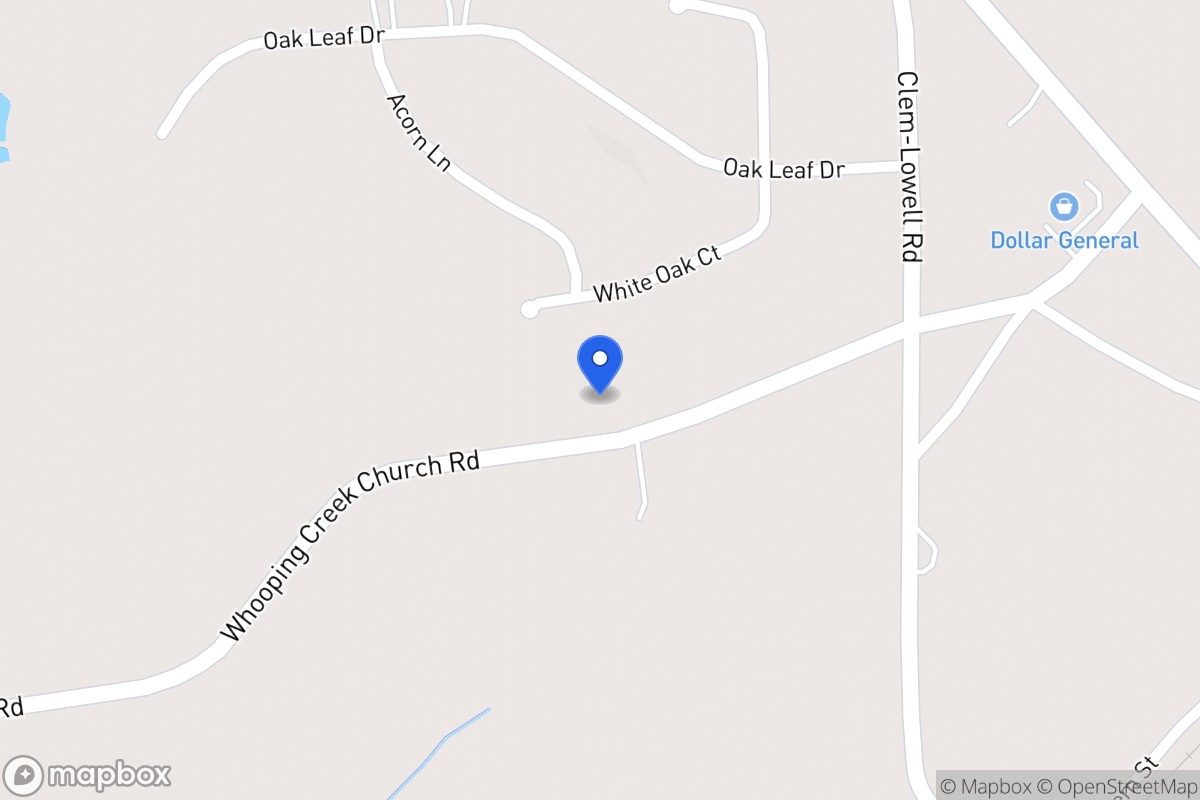 Map of 197 Whooping Creek Church Rd