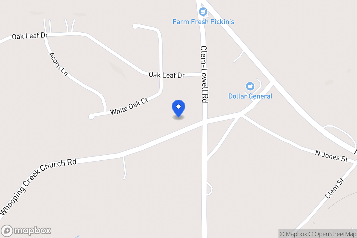 Map of 117 Whooping Creek Church Rd