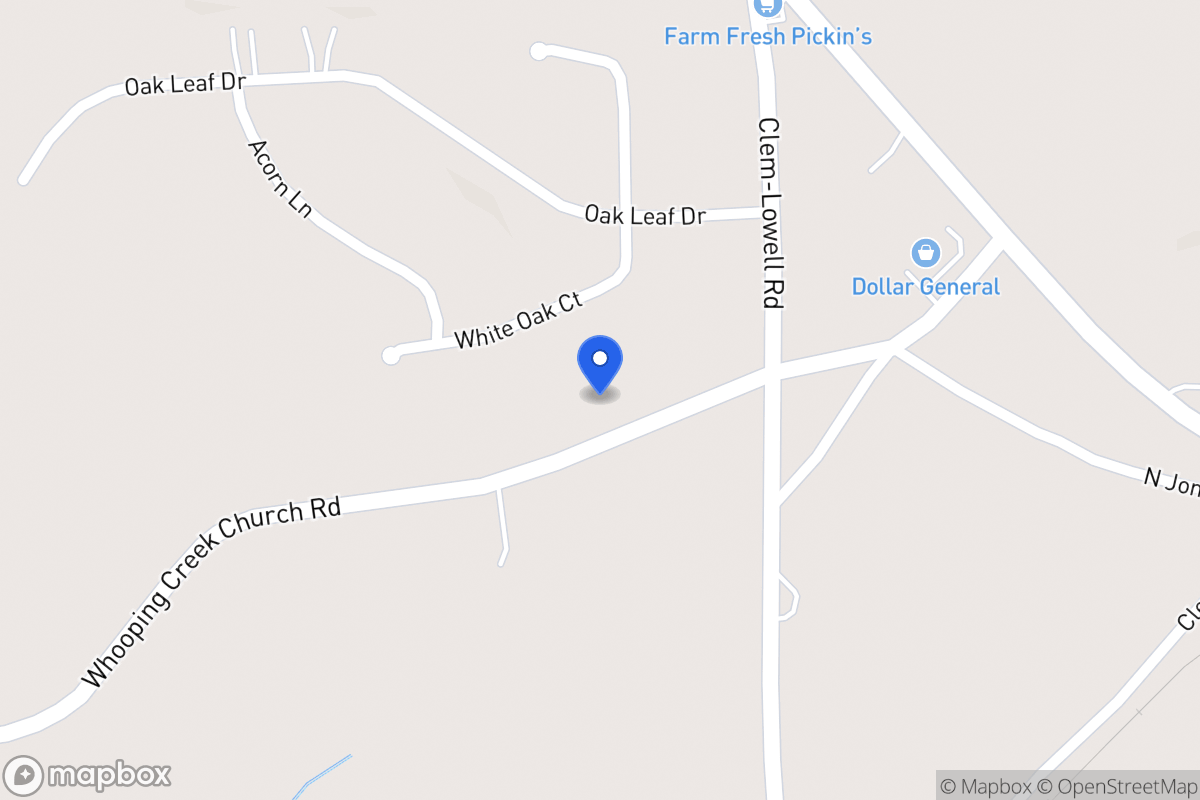 Map of 135 Whooping Creek Church Rd