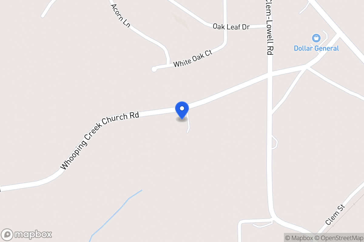 Map of 204 Whooping Creek Church Rd