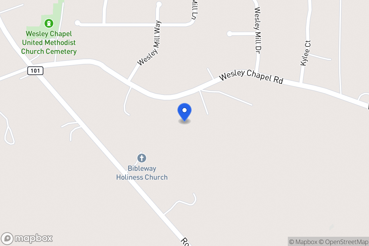 Map of 343 Wesley Chapel Rd