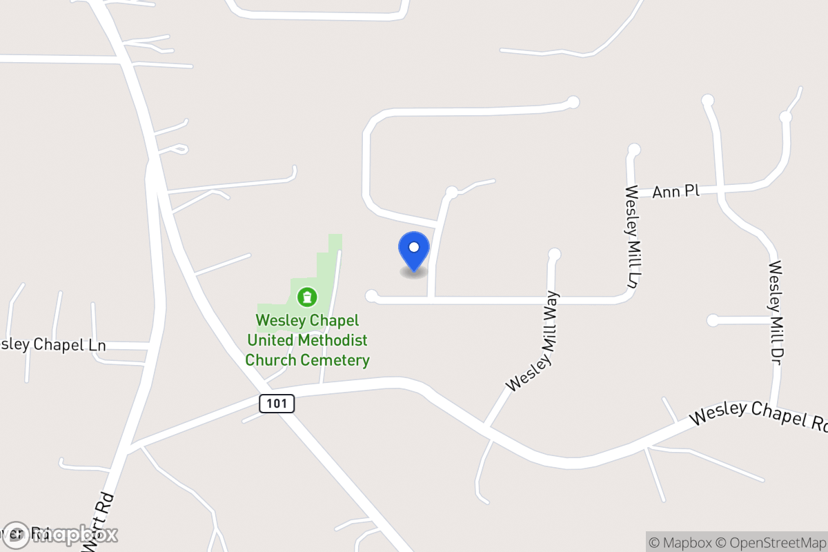 Map of 293 Wesley Mill Ln