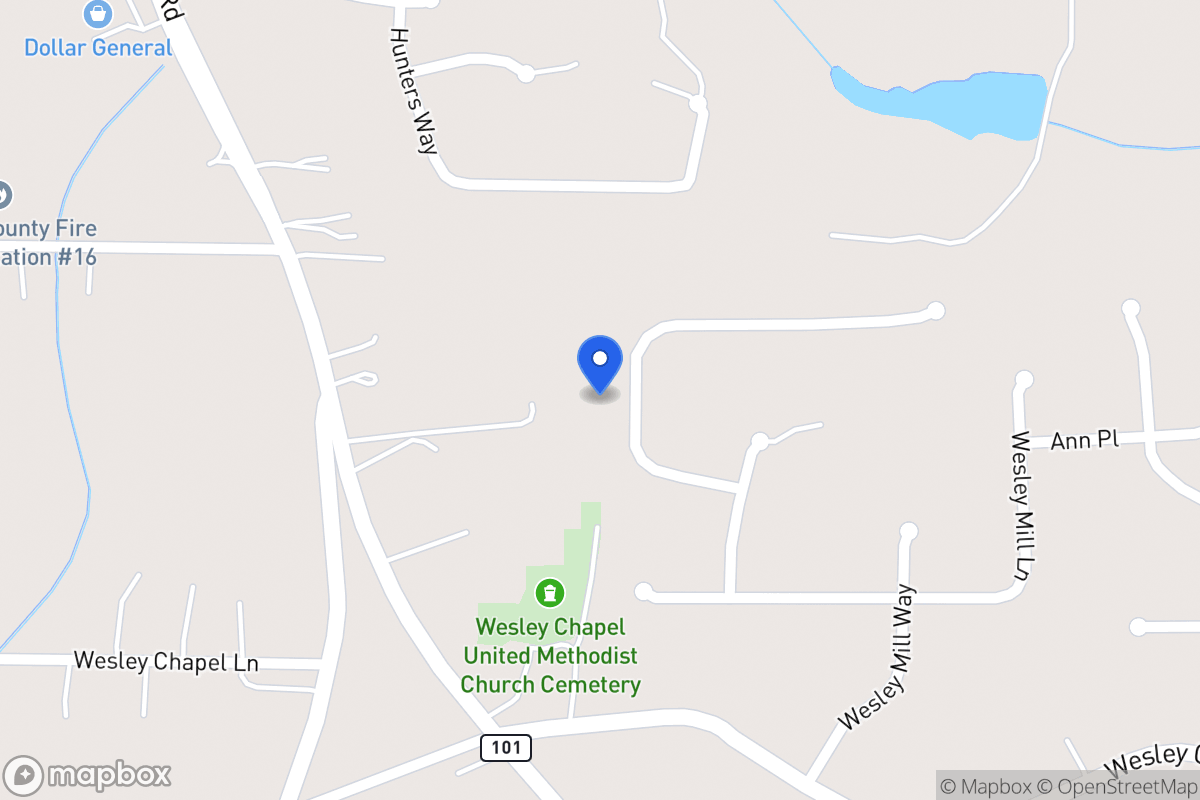 Map of 332 Wesley Mill Pl