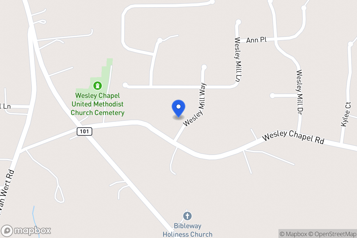 Map of 206 Wesley Mill Way