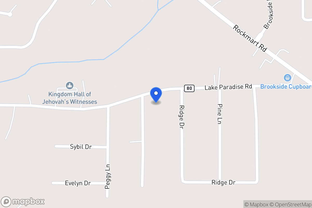 Map of 1308 Lake Paradise Rd