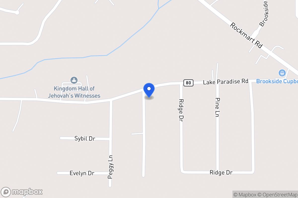 Map of 1312 Lake Paradise Rd