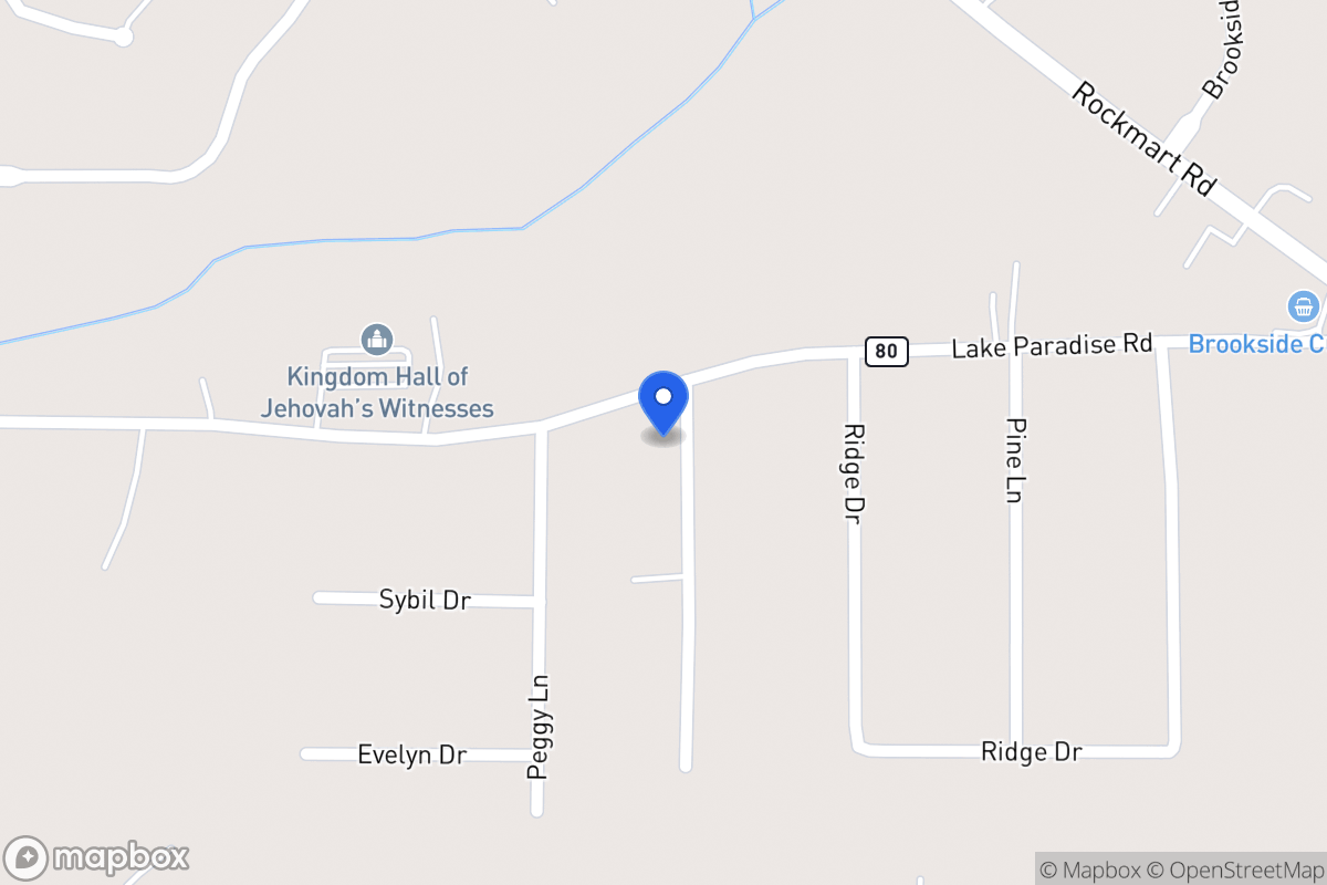 Map of 1402 Lake Paradise Rd