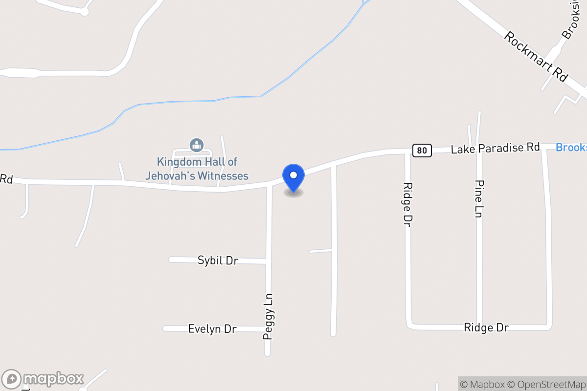 Map of 1412 Lake Paradise Rd