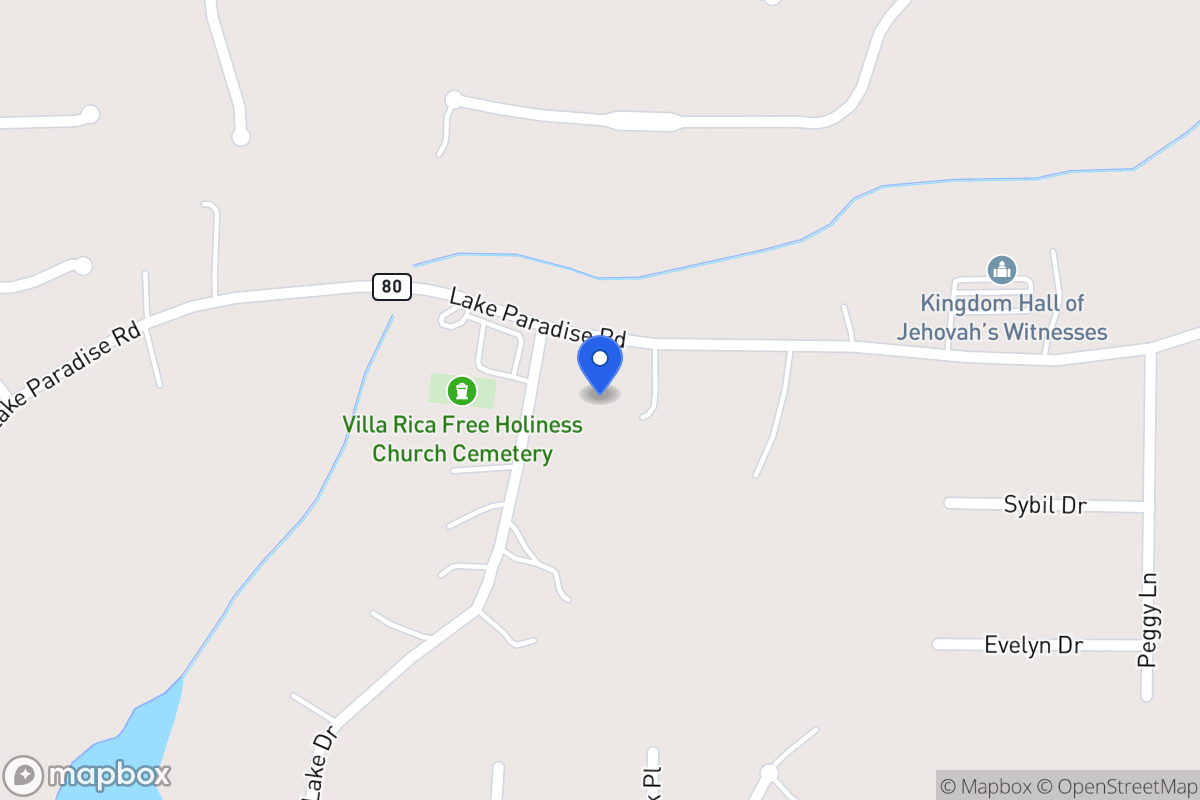 Map of 1812 Lake Paradise Rd