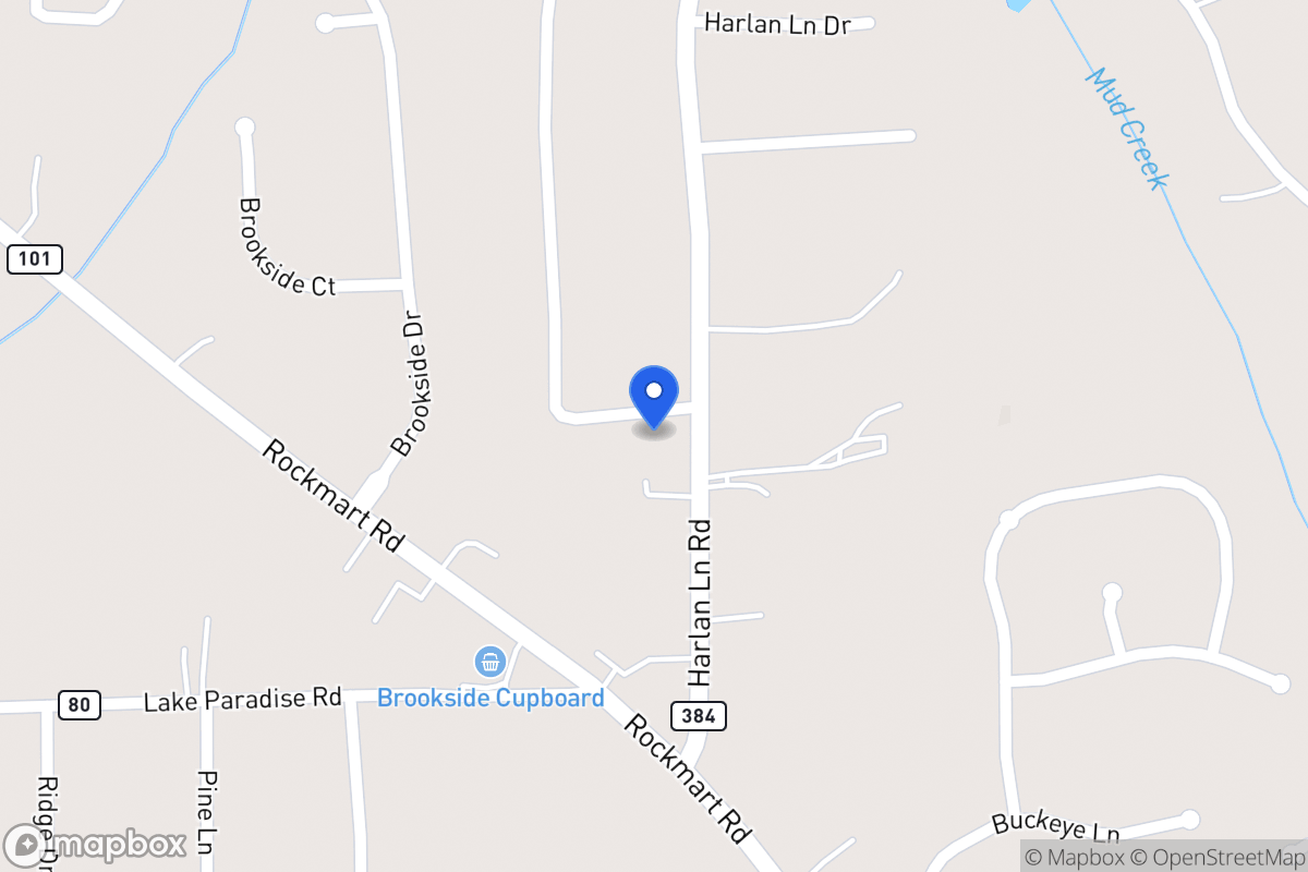 Map of 102 Harlan Lane Rd