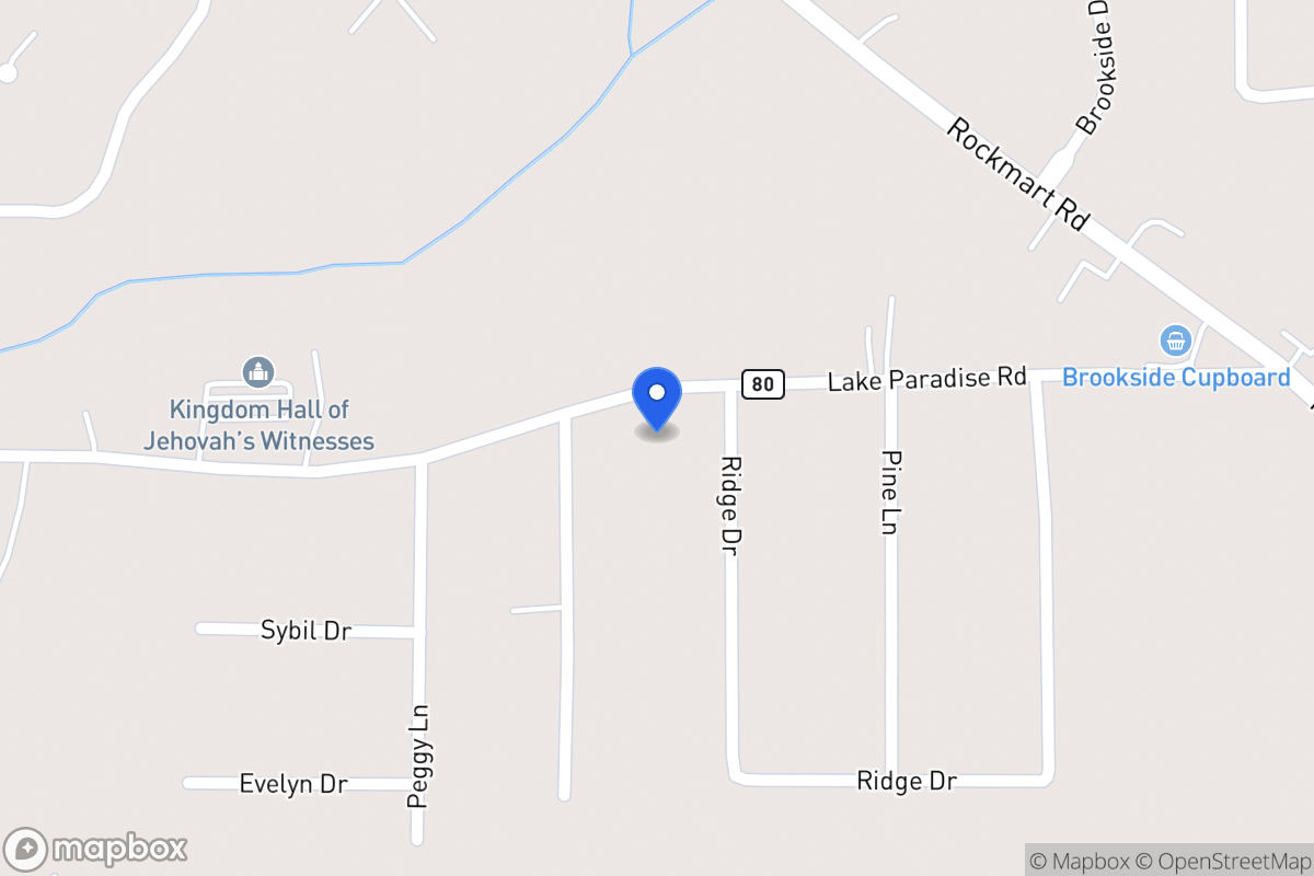 Map of 1310 Lake Paradise Rd