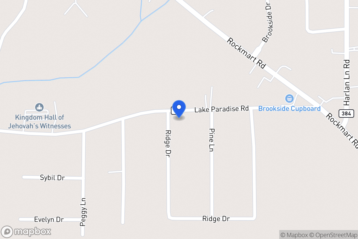 Map of 1274 Lake Paradise Rd