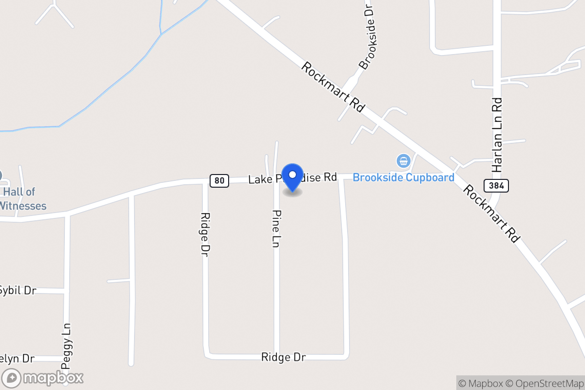 Map of 1230 Lake Paradise Rd