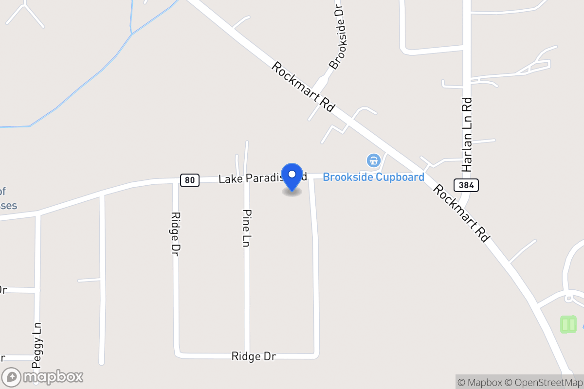 Map of 1208 Lake Paradise Rd