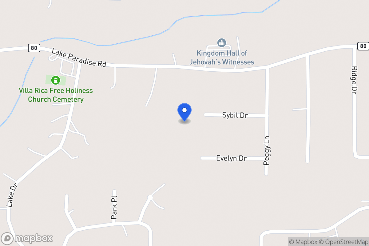Map of 1600 Lake Paradise Rd