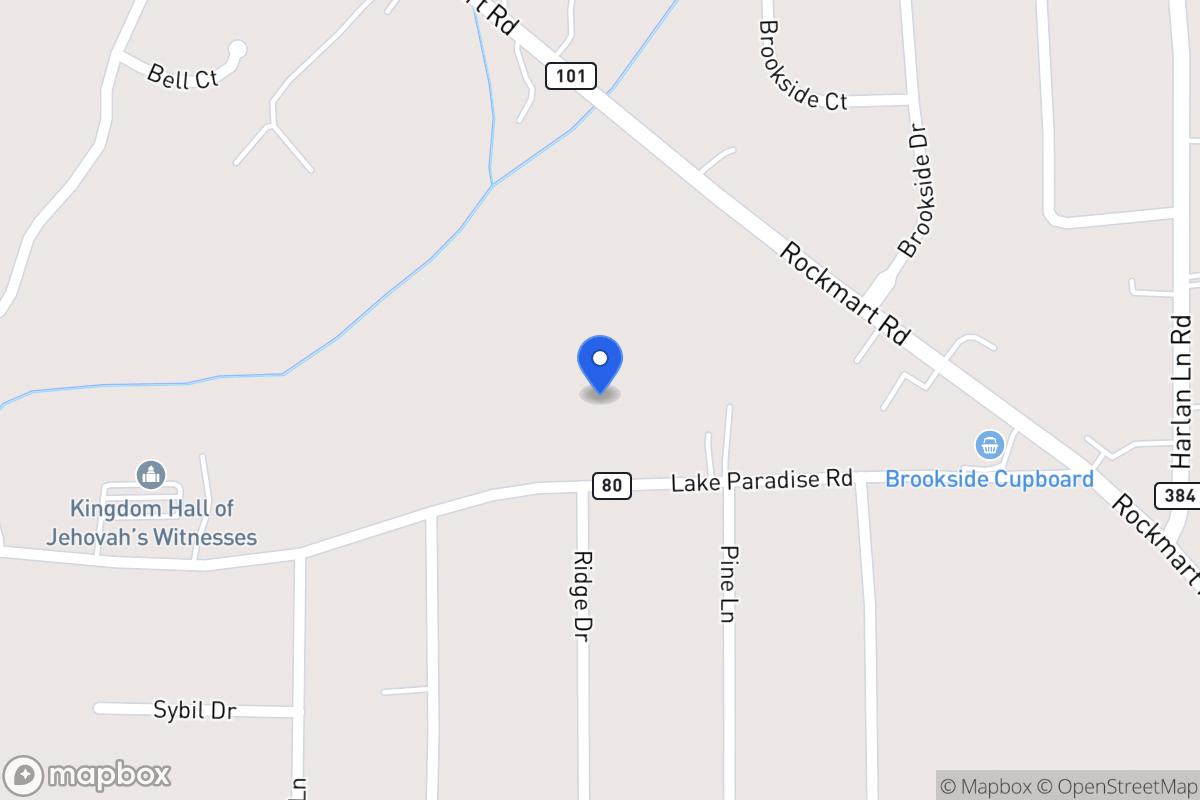 Map of 1347 Lake Paradise Rd