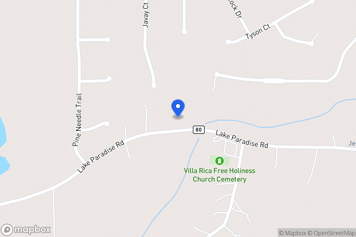 Map of 2033 Lake Paradise Rd