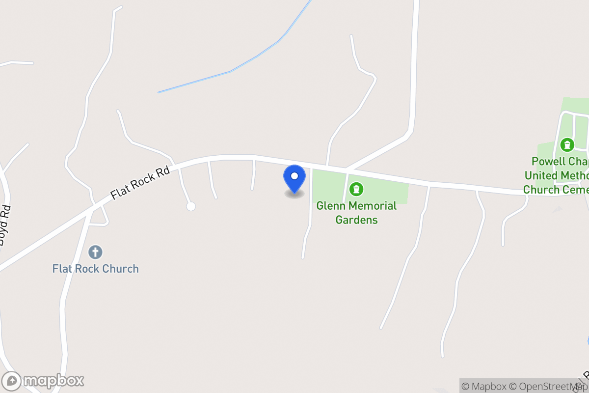 Map of 1107 Flat Rock Rd