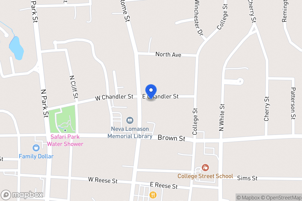 Map of 105 E Chandler St