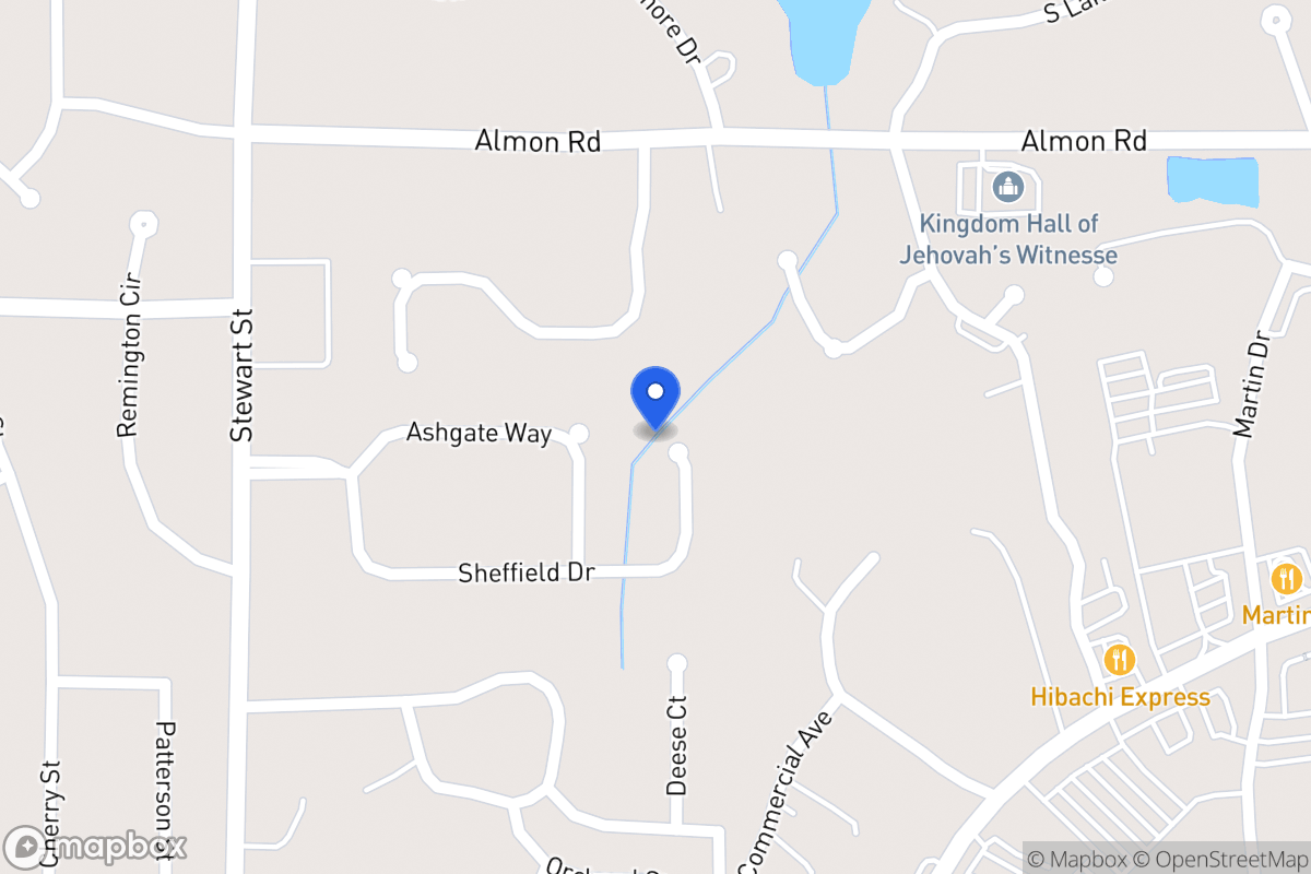Map of Sheffield Dr