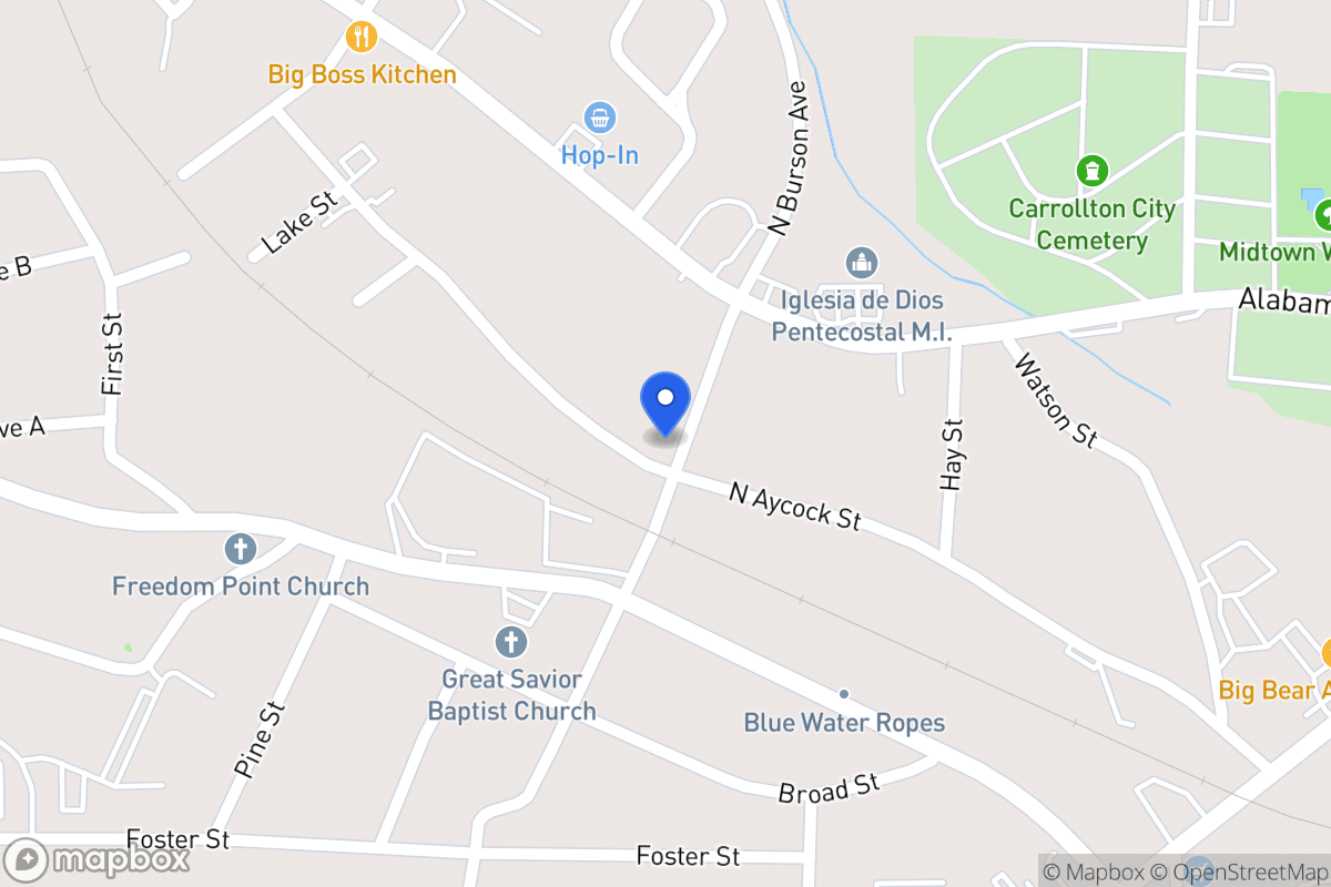 Map of 601 N Aycock St