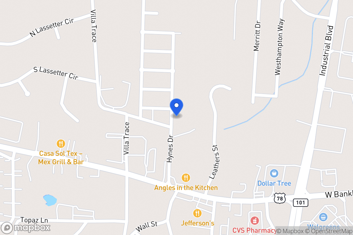 Map of 307 Hynes Dr