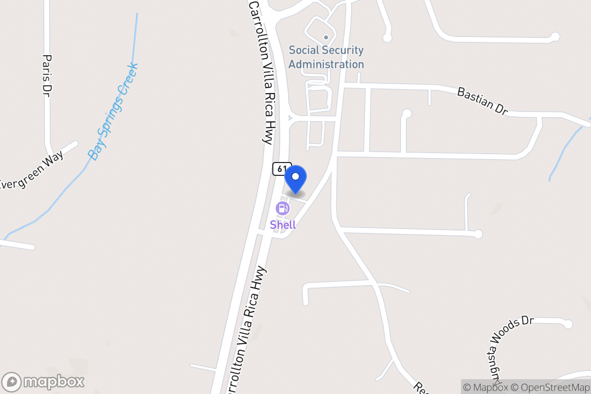 Map of 924 Carrollton Villa Rica Hwy