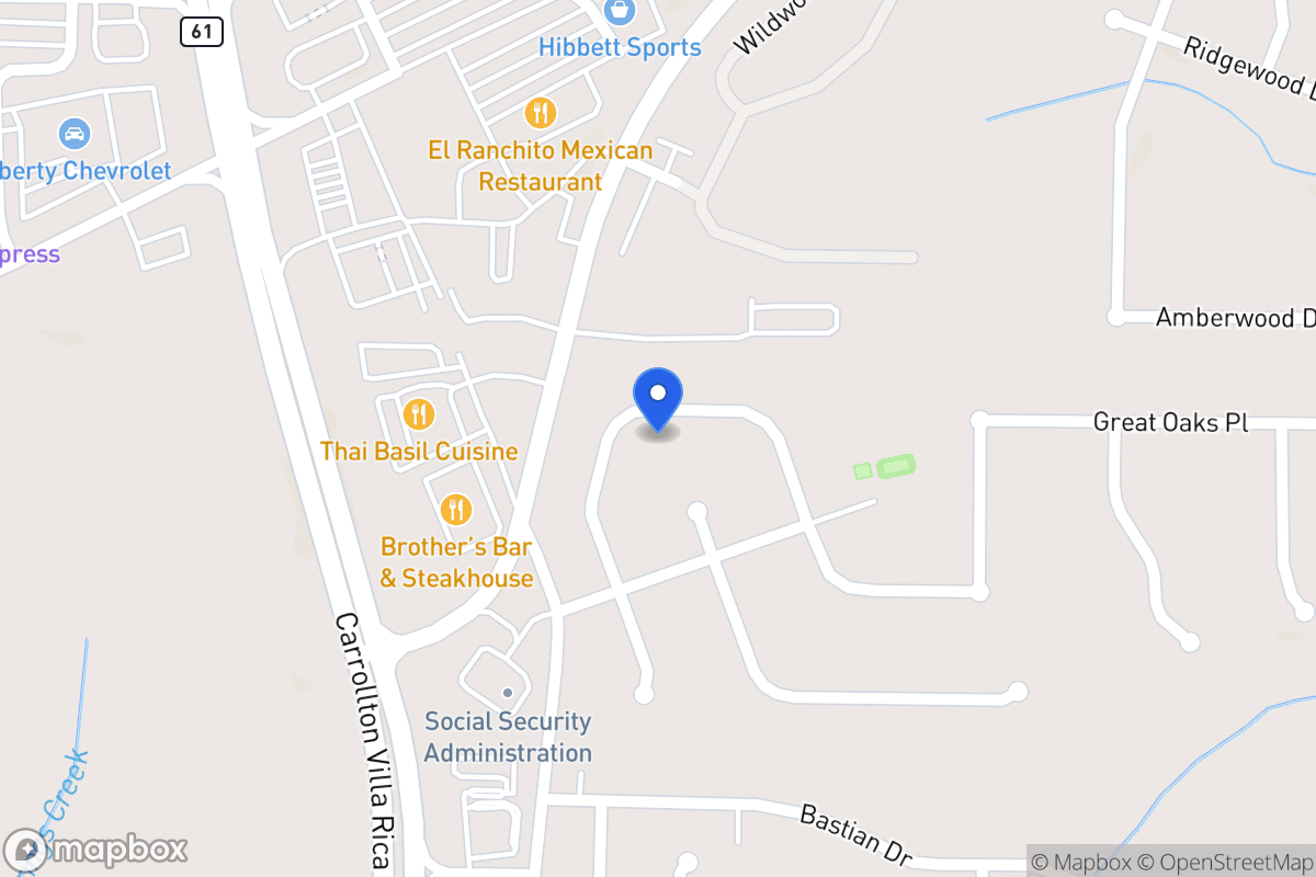 Map of 641 Nine Oaks Cir