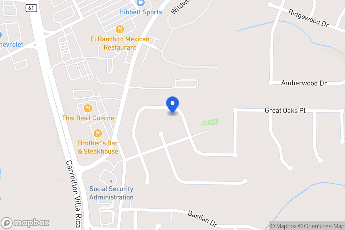 Map of 661 Nine Oaks Cir