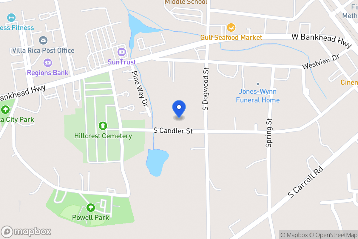 Map of 411 S Candler St