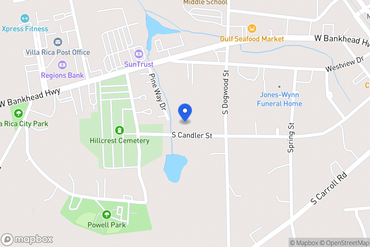 Map of 417 S Candler St