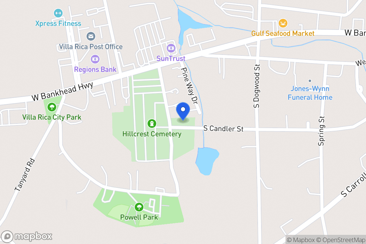 Map of S Candler St